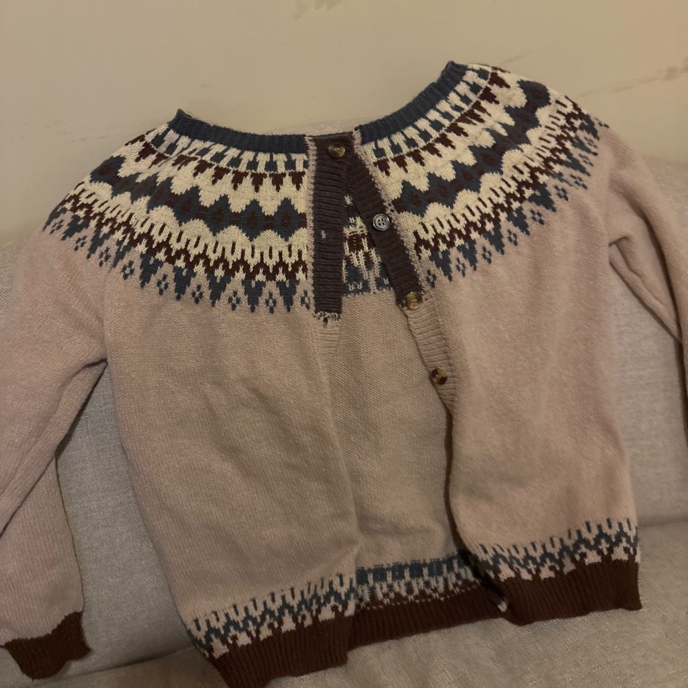 Women's Patterned Sweater - Brown and Cream
